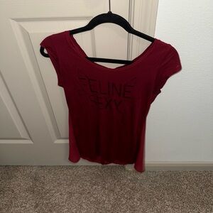 Women's Red Graphic Tee